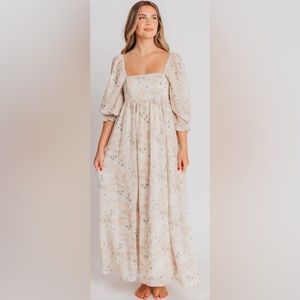 Mona Maxi Dress in Autumn Peach & Cream Floral - Bump Friendly, Worth Collective